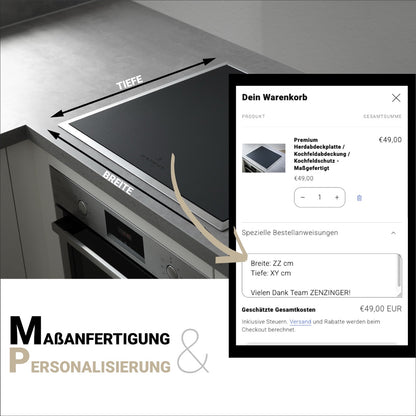 Premium Herdabdeckplatte / Kochfeldabdeckung / Kochfeldschutz - Maßgefertigt